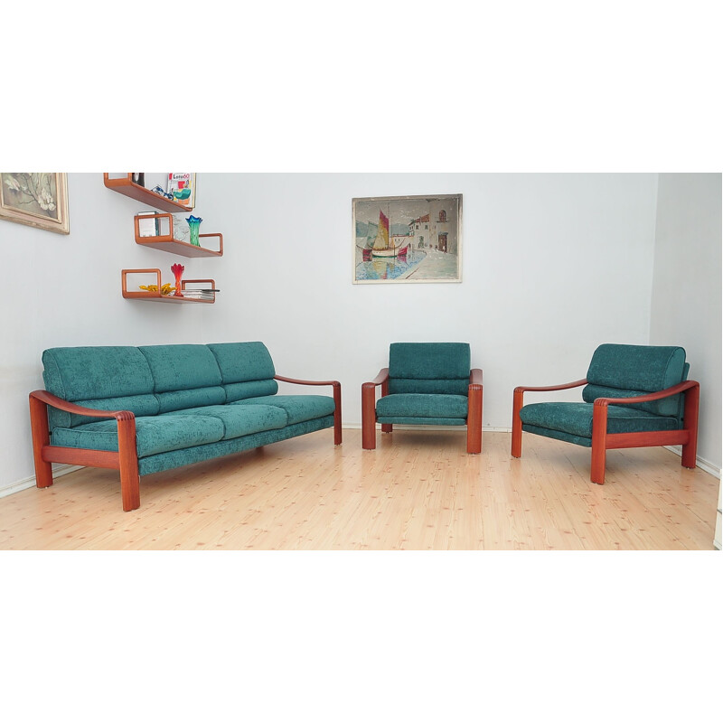 Pair of Vintage Solid teak armchairs 1970s