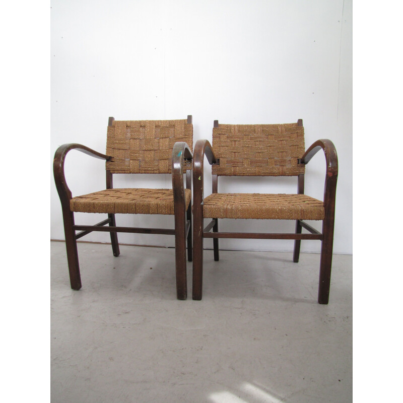 Pair of vintage bauhaus armchairs from erich diekmann 1930s