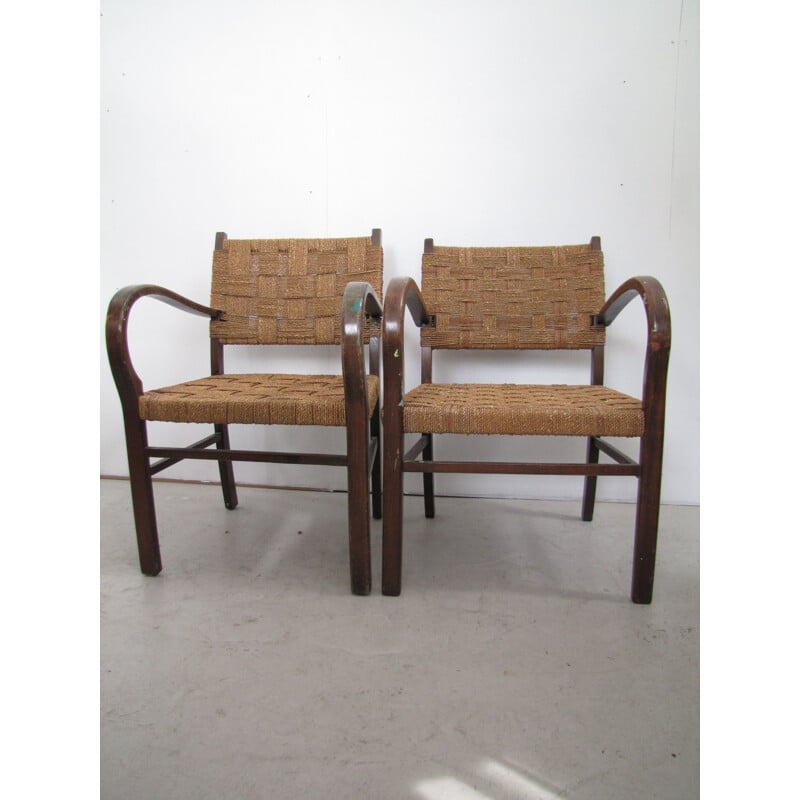 Pair of vintage bauhaus armchairs from erich diekmann 1930s