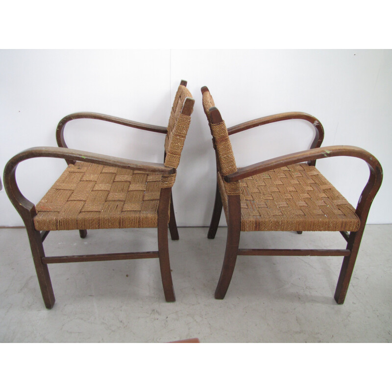 Paire de fauteuils vintage bauhaus d'erich diekmann 1930