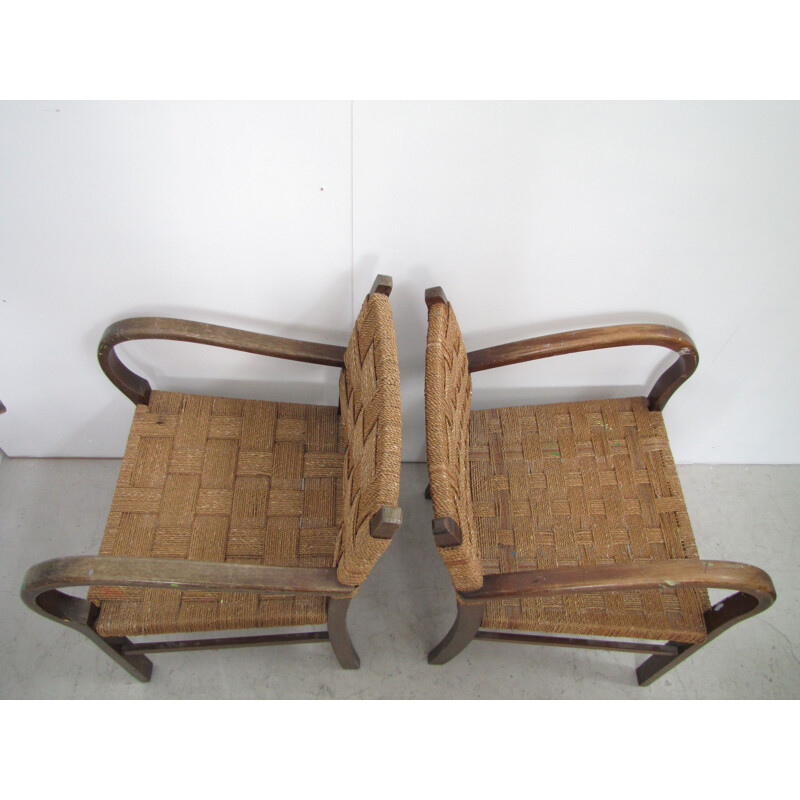 Paire de fauteuils vintage bauhaus d'erich diekmann 1930