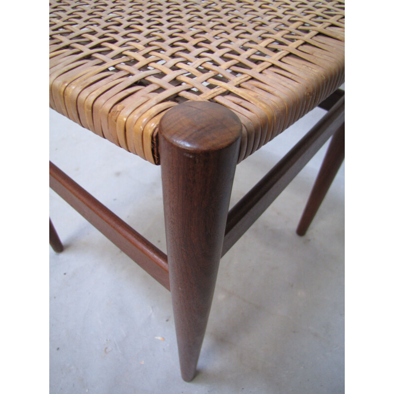 Vintage danish cane stool from the 1960s