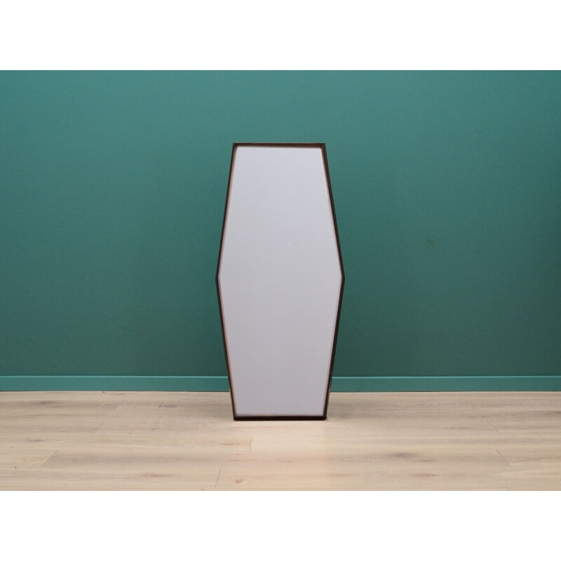 Vintage rosewood Mirror by TH Poss scandinavian 1960s