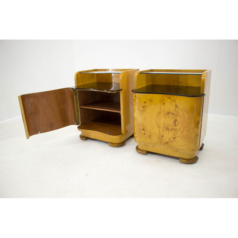 Pair of vintage Bedside Tables by Halabala for UP Zavody Czechoslovakia 1940s