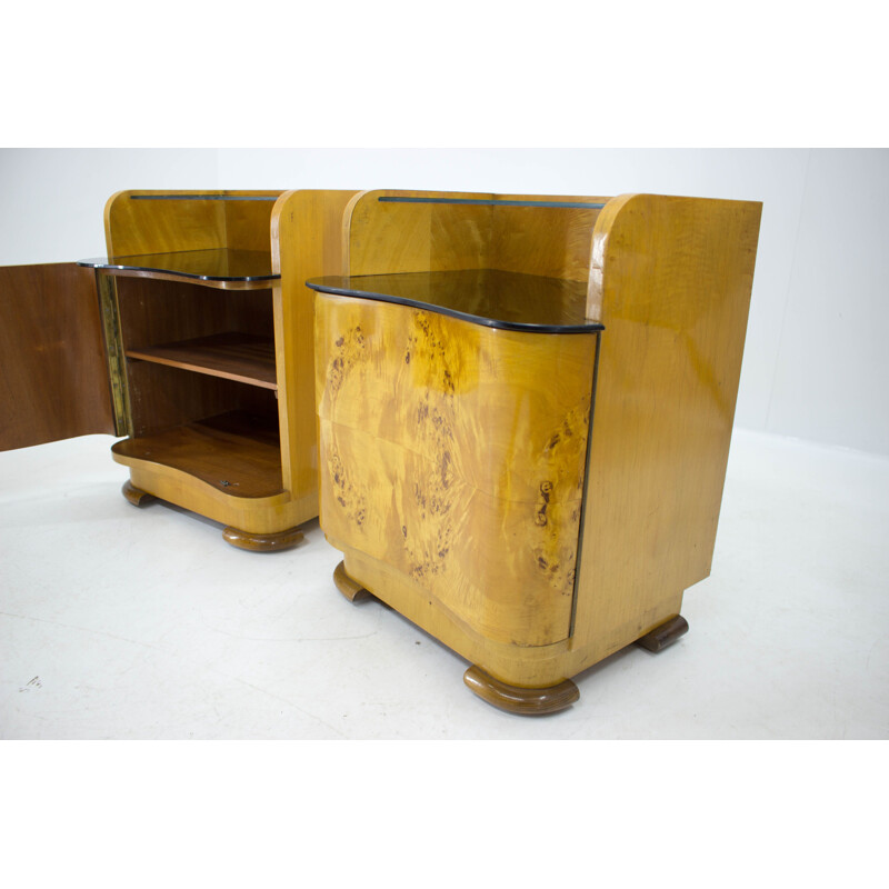 Pair of vintage Bedside Tables by Halabala for UP Zavody Czechoslovakia 1940s