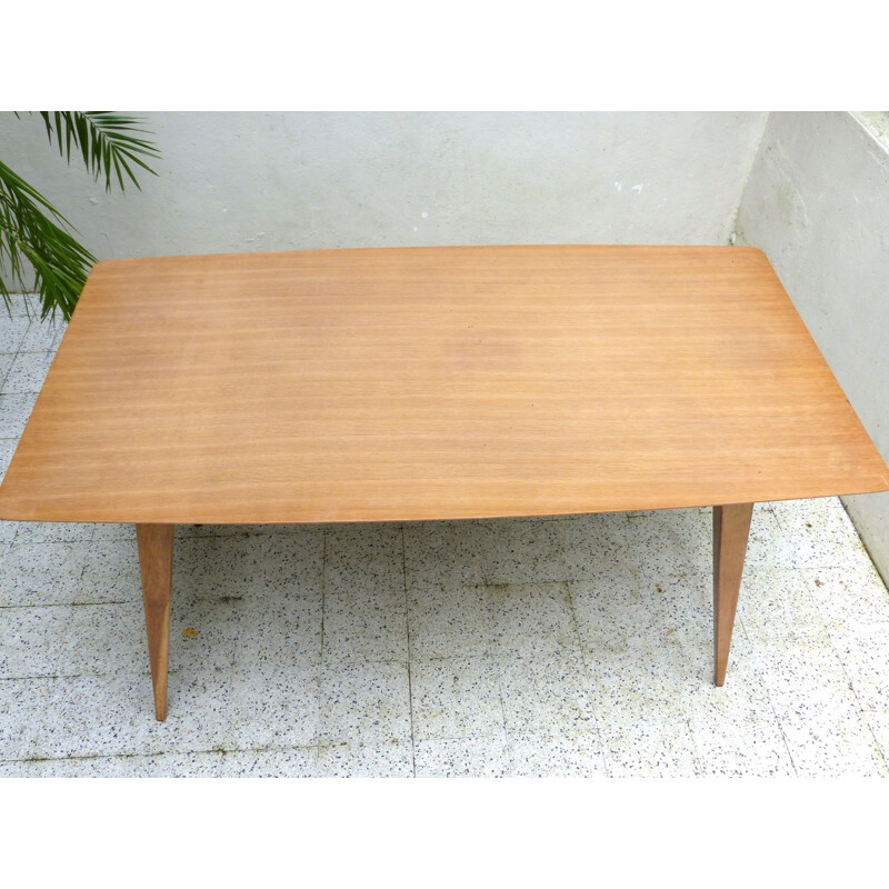 Vintage table in oakwood, Gérard GUERMONPREZ - 1960s