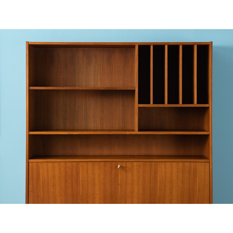 Vintage secretary desk  in teak veneer with four drawers Germany 1960s