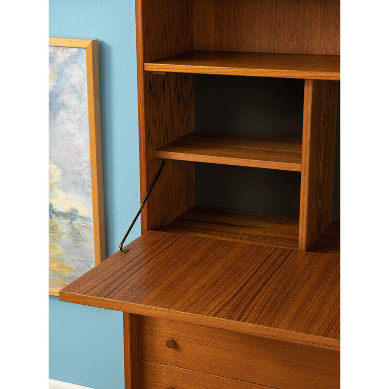 Vintage secretary desk  in teak veneer with four drawers Germany 1960s