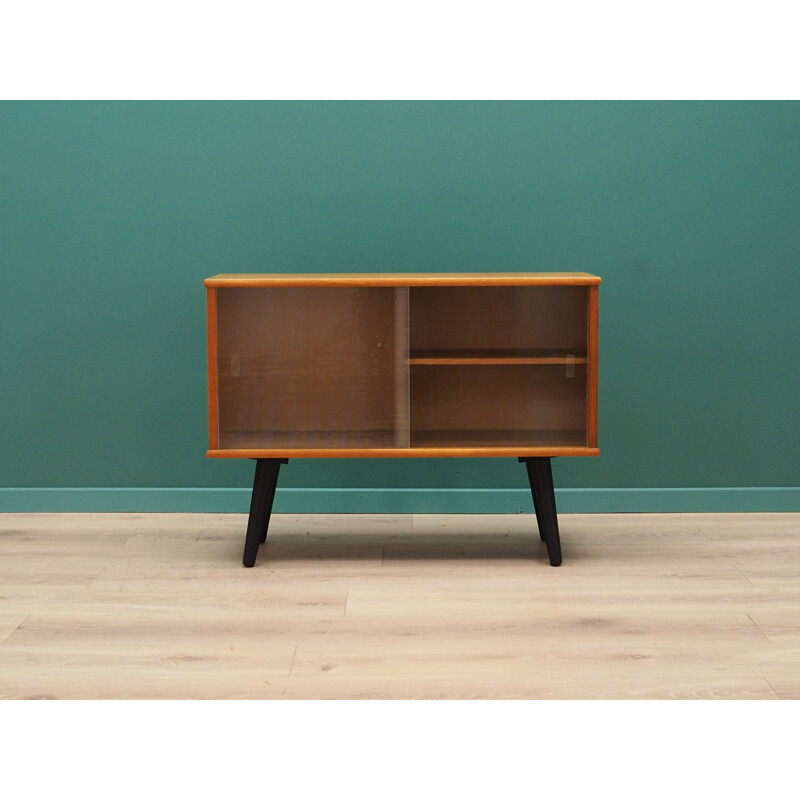 Vintage Scandinavian small bookcase in wood and glass 1960