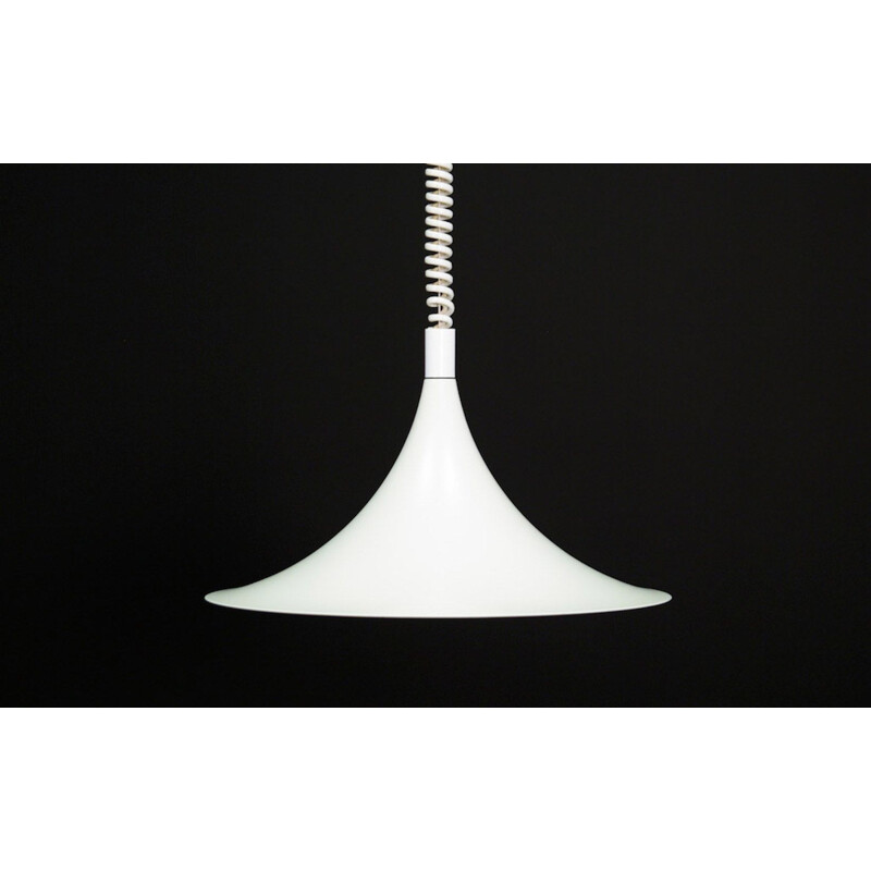 Vintage pendant lamp in white metal, 1960