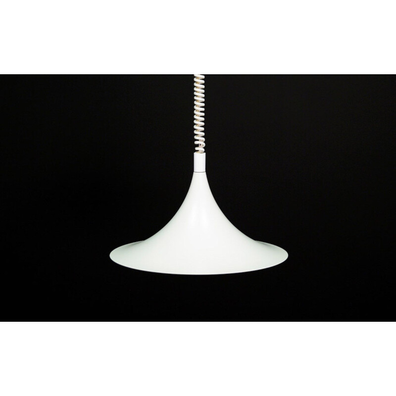 Vintage pendant lamp in white metal, 1960