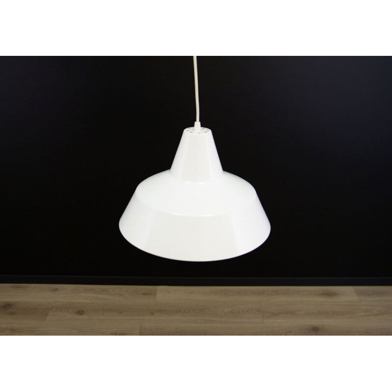 Vintage white metal hanging lamp for Louis Poulsen, 1970