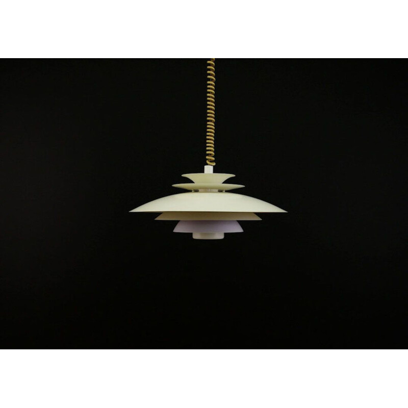 Large vintage scandinavian metal Danish pendant lamp 1960