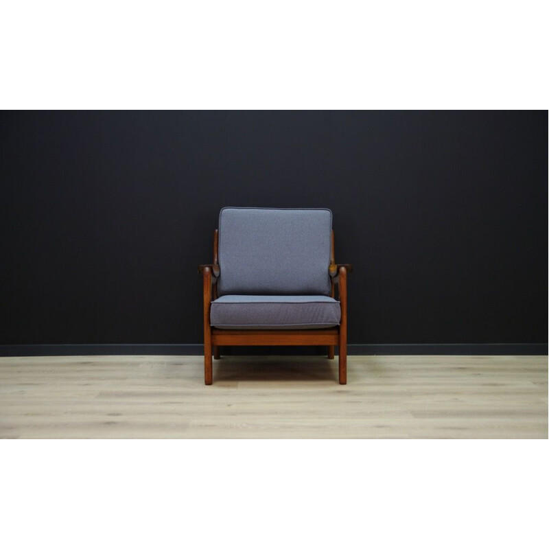 Fauteuil gris vintage Danemark 1960