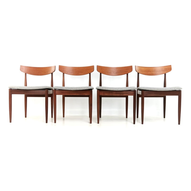 Set of 4 vintage Kofod Larsen Teak G Plan Danish dining chairs 1960