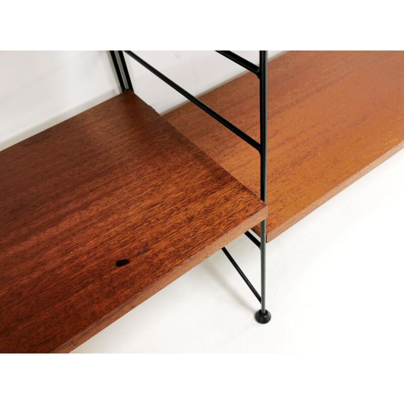 Vintage modular teak shelving by Nisse Strinning 1960