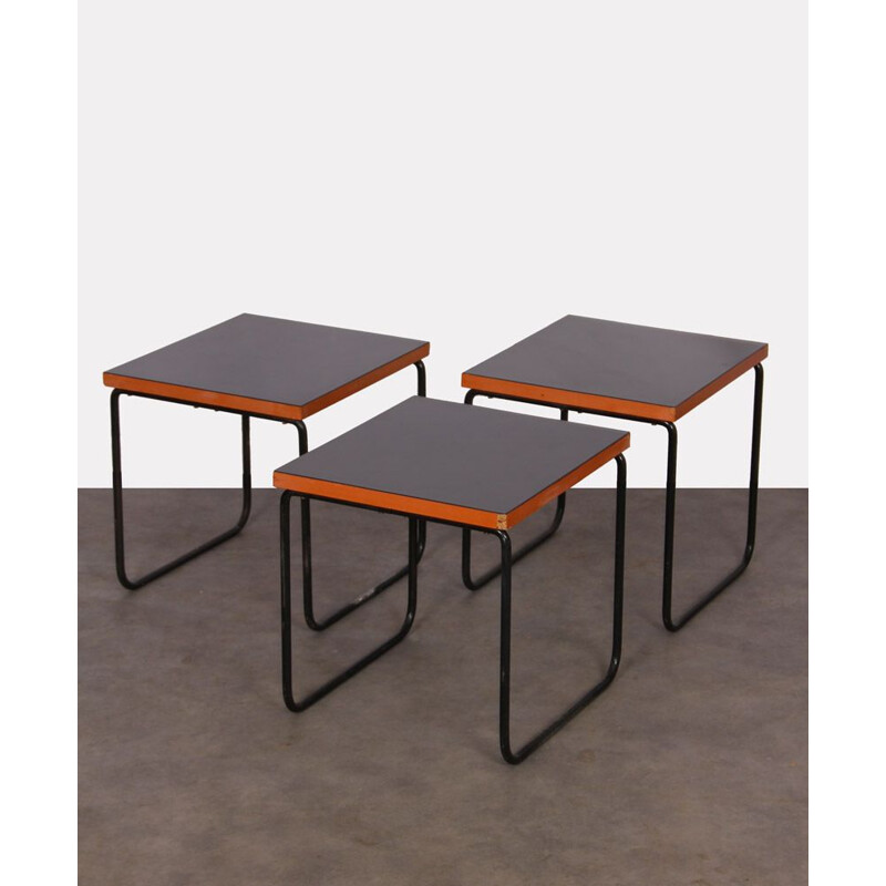 Suite of 3 vintage coffee tables Pierre Guariche, 1950