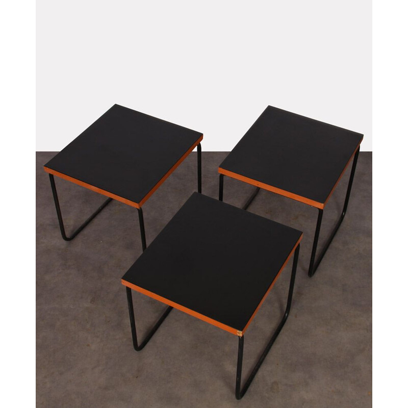 Suite de 3 tables basses vintage, 1950