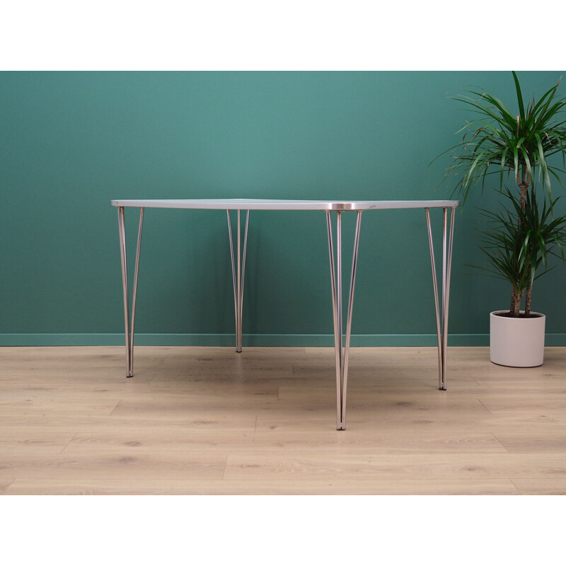 Vintage white metal table, Denmark, 1960	