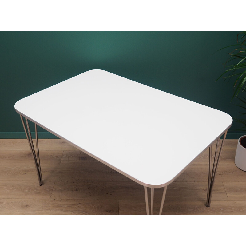 Vintage white metal table, Denmark, 1960	