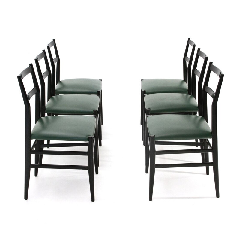 Set of vintage 6 chairs by Gio Ponti for Cassina, 1950s