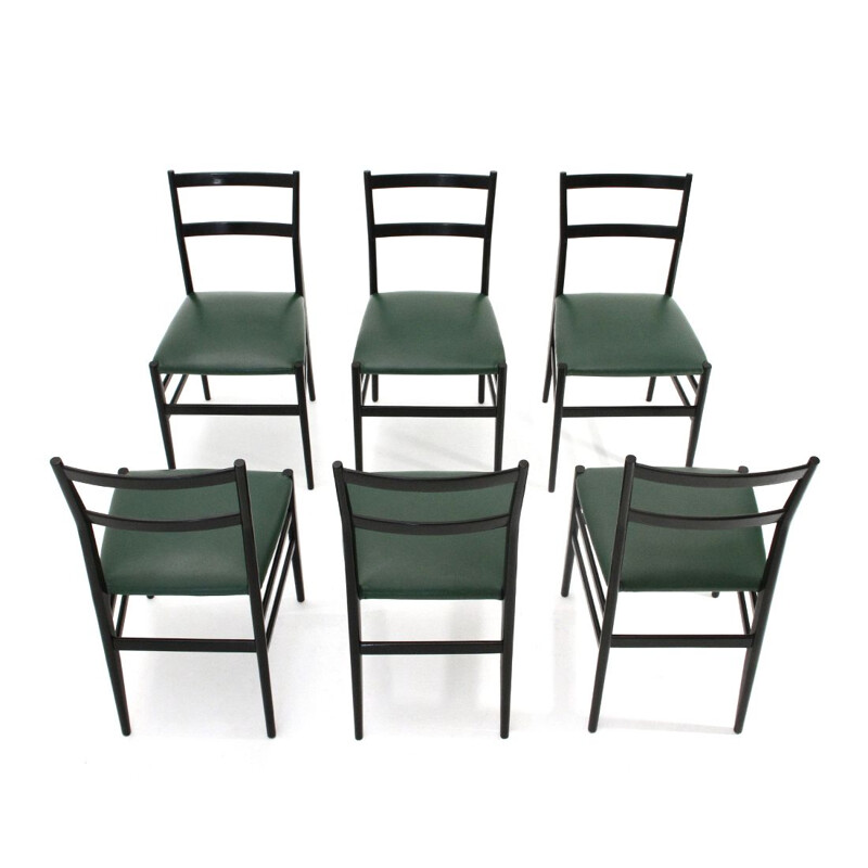 Set of vintage 6 chairs by Gio Ponti for Cassina, 1950s