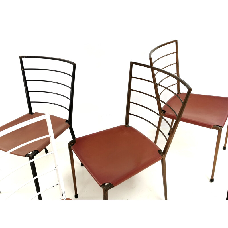 6 Vintage Robert Heal Ladderax Metal Dining Chairs