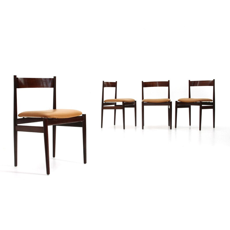 Satz von 4 Stühlen von Gianfranco frattini für Cassina, 1960