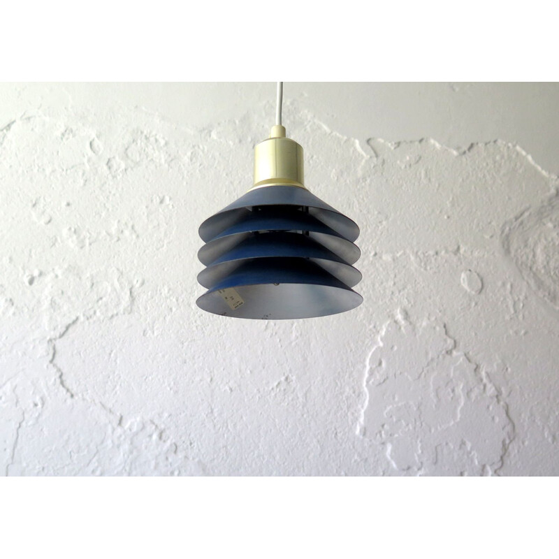 Vintage blue pendant lamp, Danish 1980