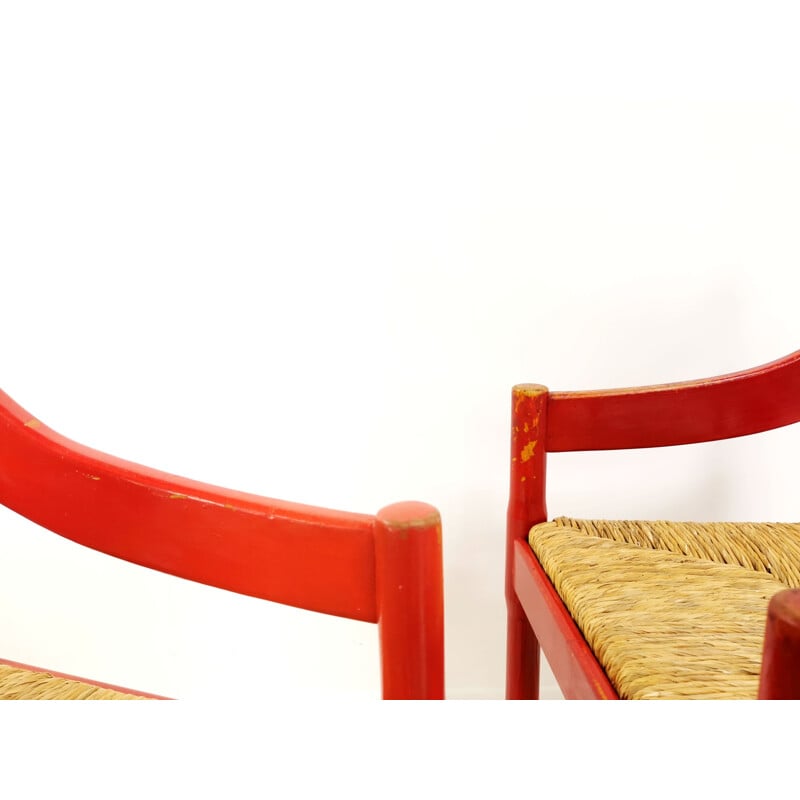 Set of 4 "Carimate' Chairs Vico Magistretti for Cassina, 1960s