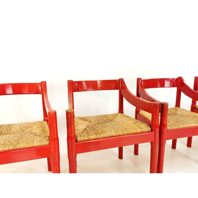 Set of 4 "Carimate' Chairs Vico Magistretti for Cassina, 1960s