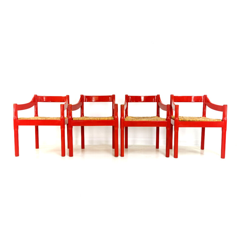 Set of 4 "Carimate' Chairs Vico Magistretti for Cassina, 1960s