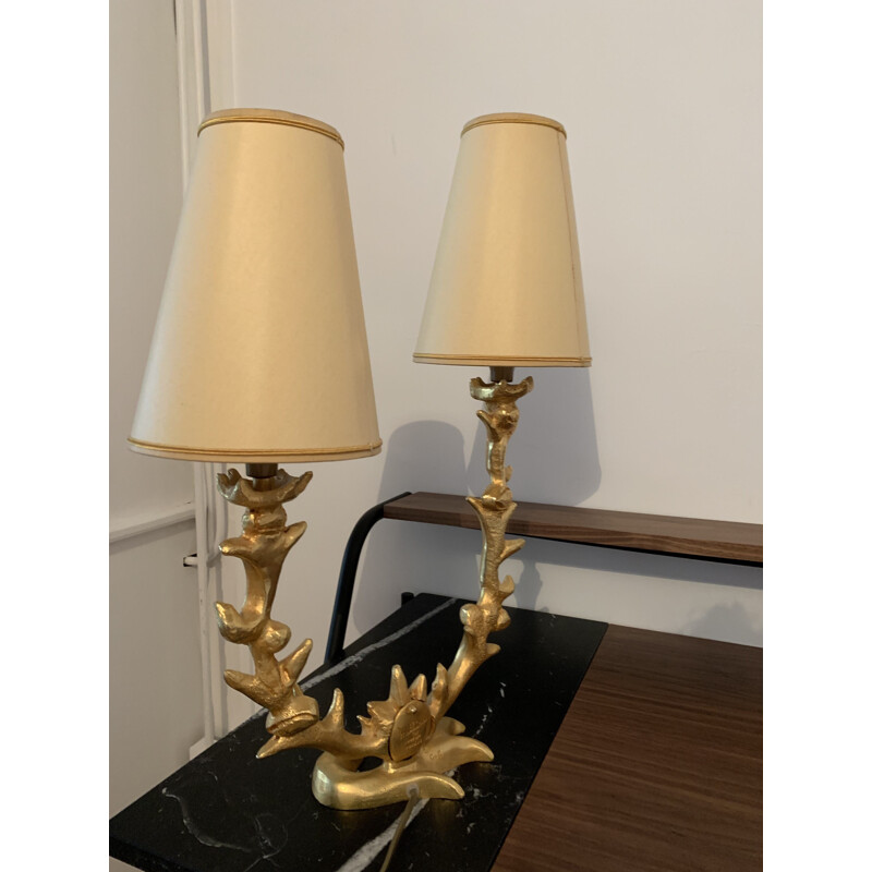 Lampe vintage en bronze doré Mathias