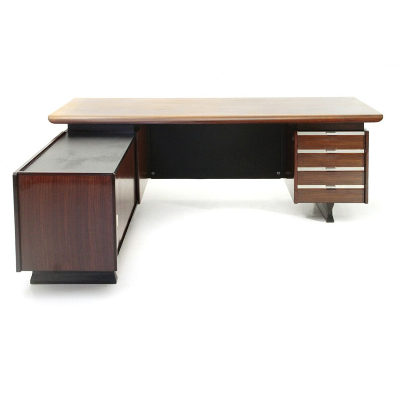 Vintage Desk with built-in drawer unit and sideboard by Anonima Castelli, 1960s