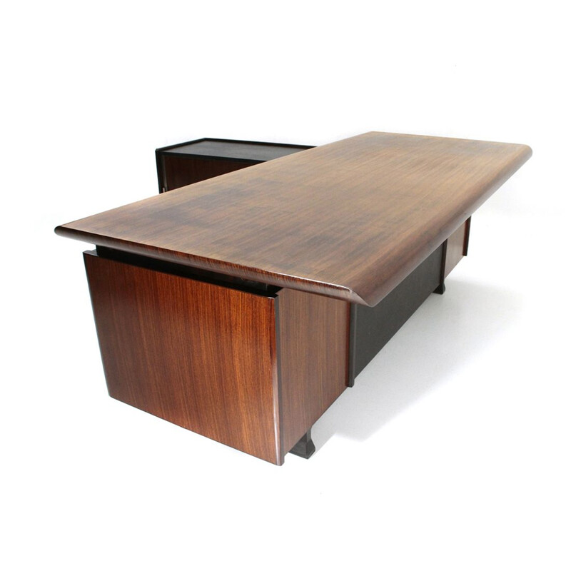 Vintage Desk with built-in drawer unit and sideboard by Anonima Castelli, 1960s