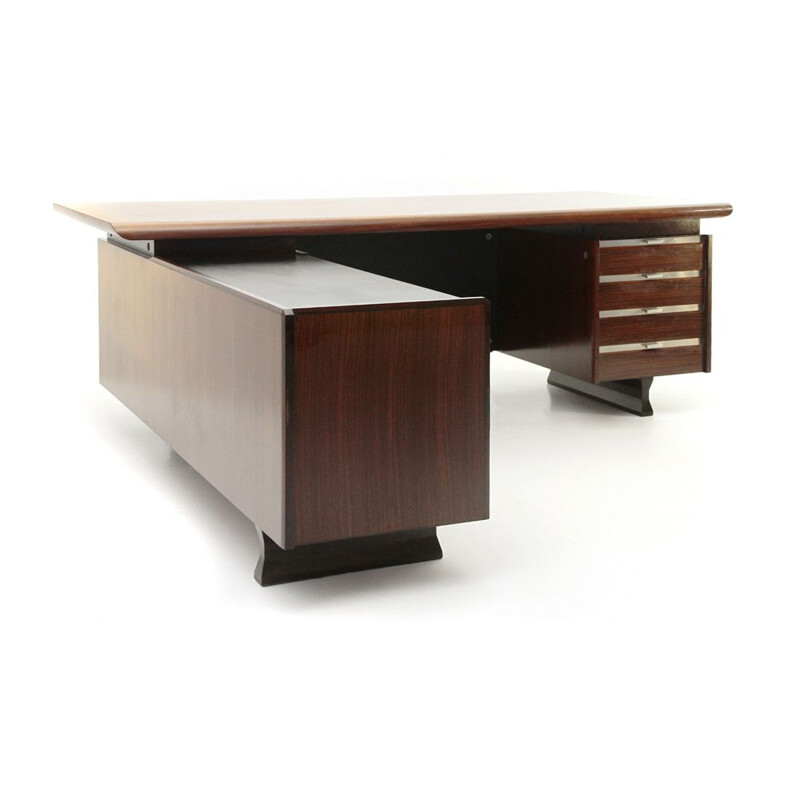 Vintage Desk with built-in drawer unit and sideboard by Anonima Castelli, 1960s