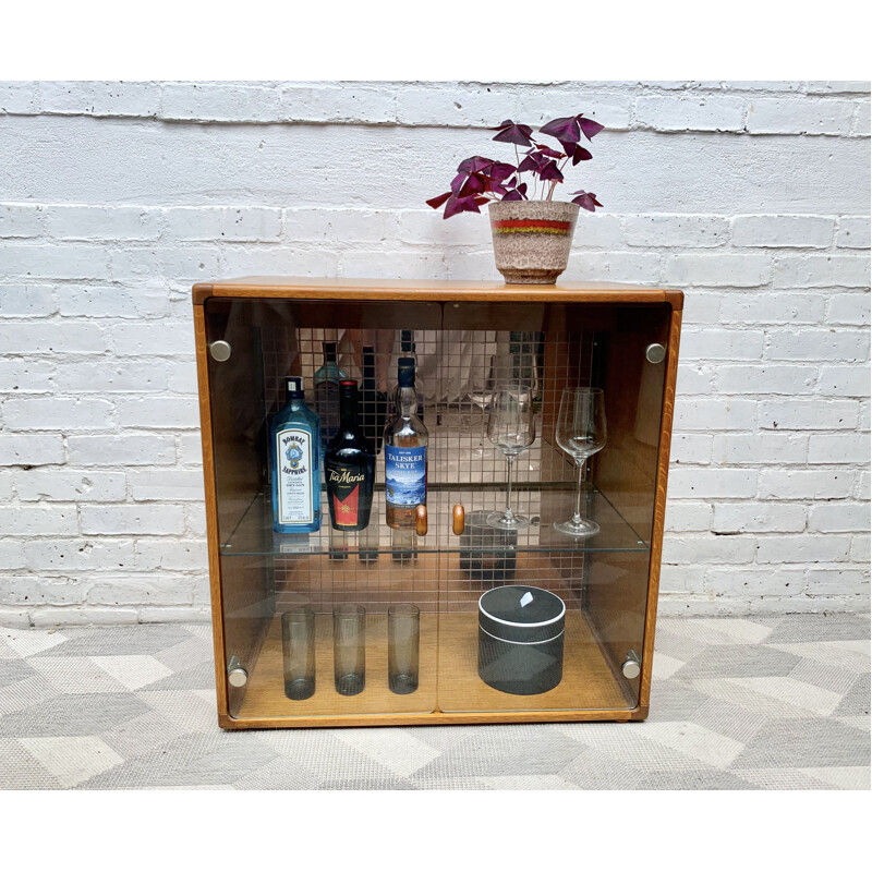 Vintage Glass Cabinet Bookshelf Cupboard by Stag