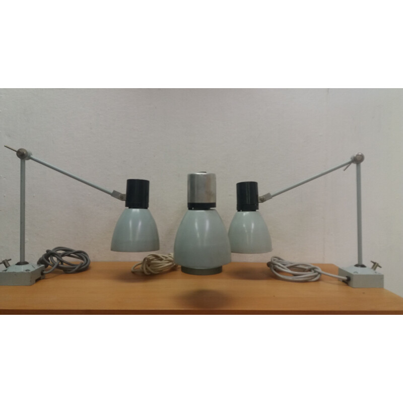 Mid-century industrial table lamp Czechoslovakia 1950s