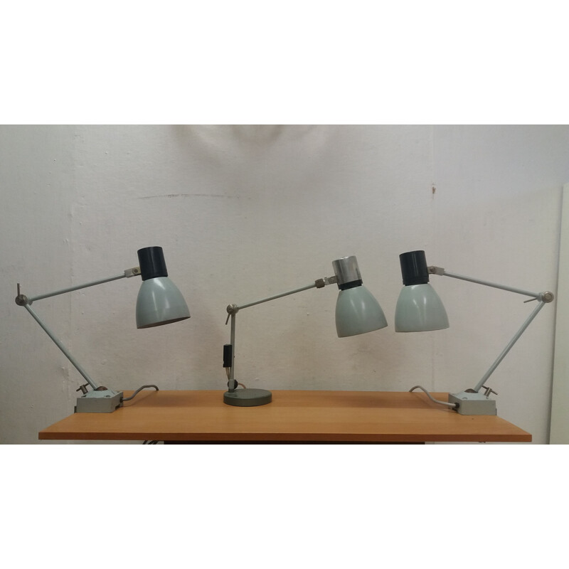 Mid-century industrial table lamp Czechoslovakia 1950s