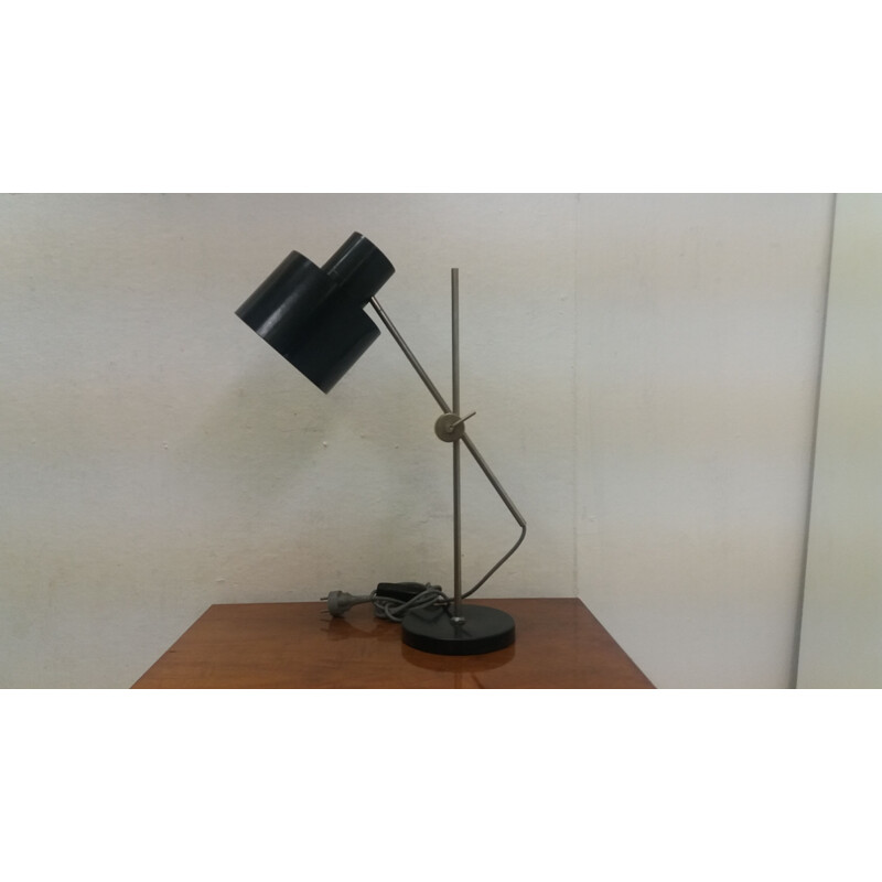 Vintage Industrial black table lamp,Czechoslovakia 1960s