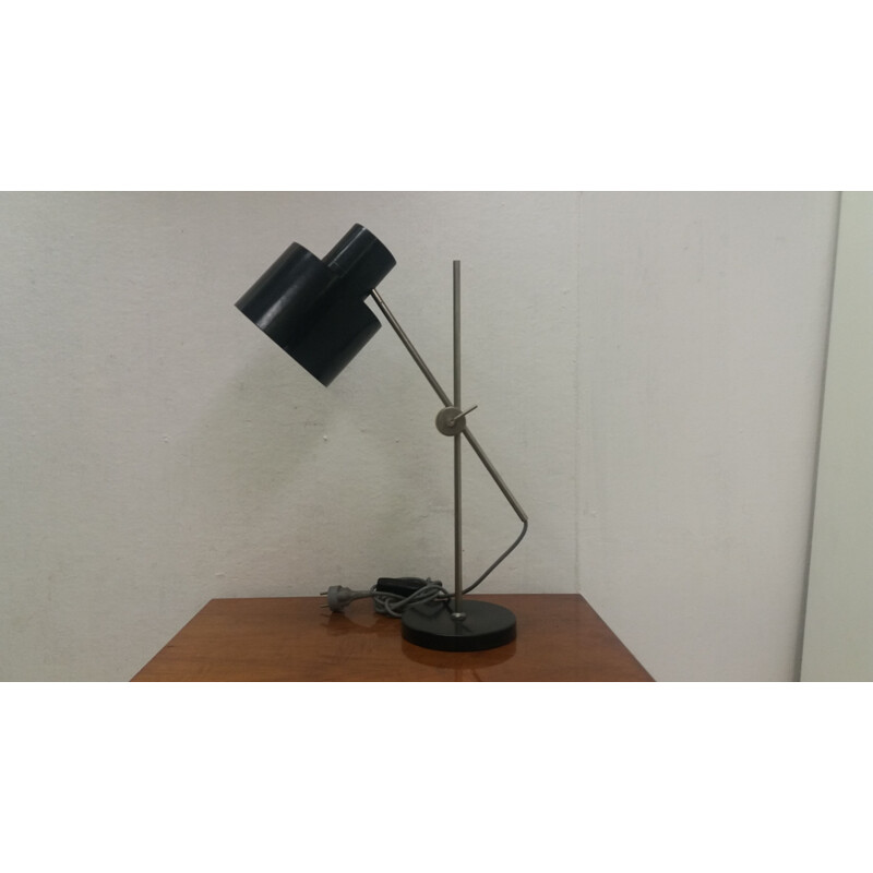 Vintage Industrial black table lamp,Czechoslovakia 1960s