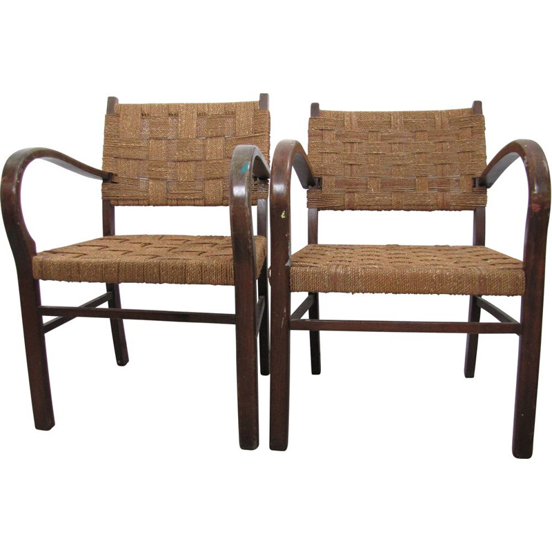 Pair of vintage bauhaus armchairs from erich diekmann 1930s