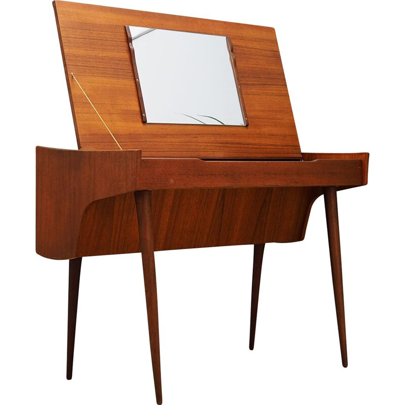 Vintage teak dressing table with mirror, 1960s	