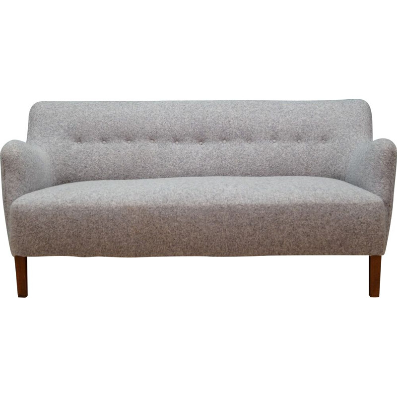 Vintage grey sofa in woolen fabric 1960