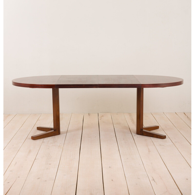 Table à rallonge vintage en palissandre de John Mortensen pour Heltborg Fredericia Denmark, 1960