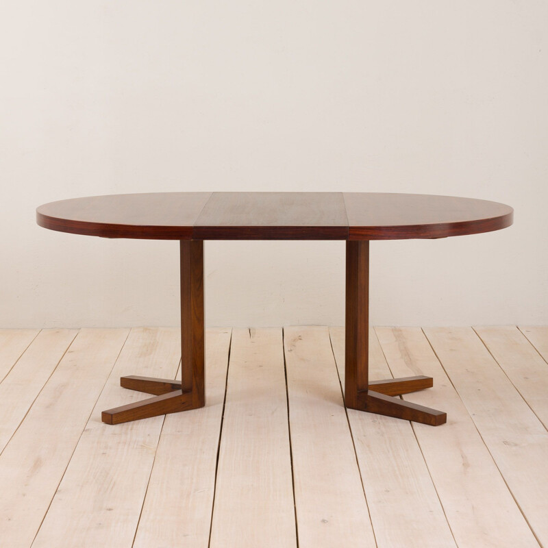 Vintage dining extension table Rosewood  by John Mortensen for Heltborg Fredericia Denmark 1960s