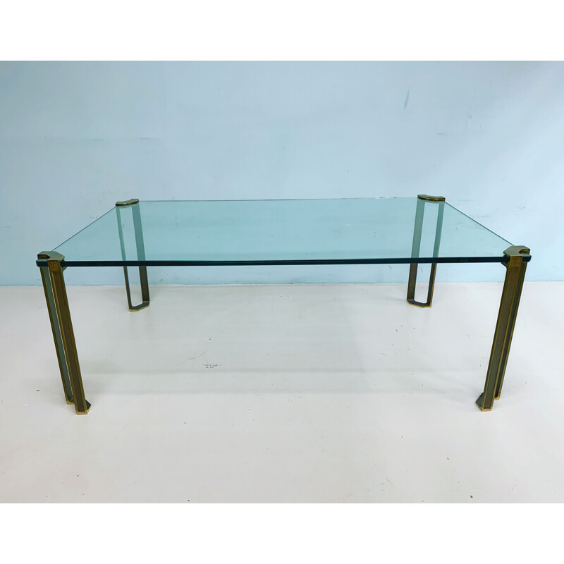 Table basse vintage en laiton Peter Chyczy 1970