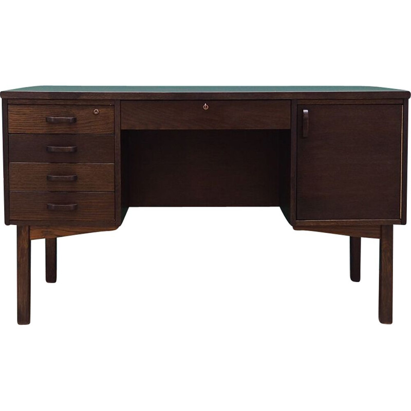 Vintage Oak desk dark brown 1970