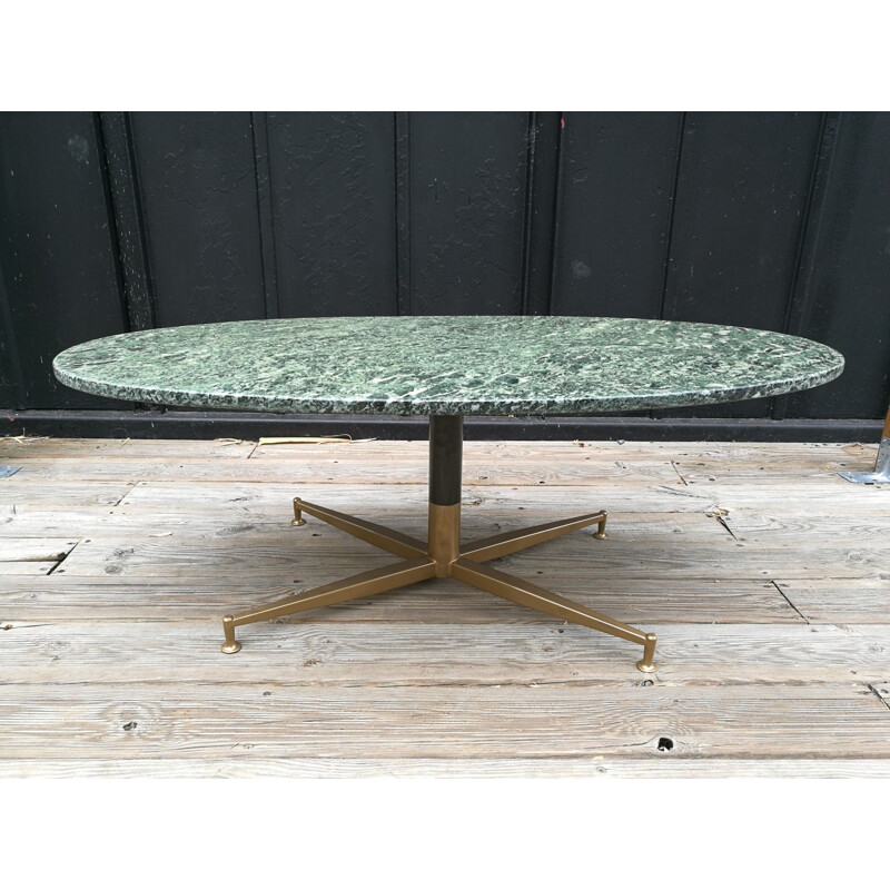 Table basse vintage marbre vert Michel Kin-Arflex