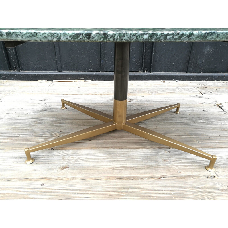 Vintage coffee table green marble Michel Kin-Arflex